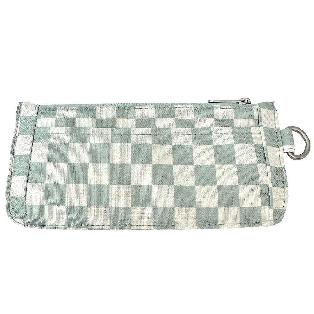 NWOT Canvelle MINT CHECKERED Slim Wallet - Picture 2 of 7